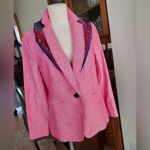 NWT-Beautiful Pink Linen Blazer!!💐💝💐